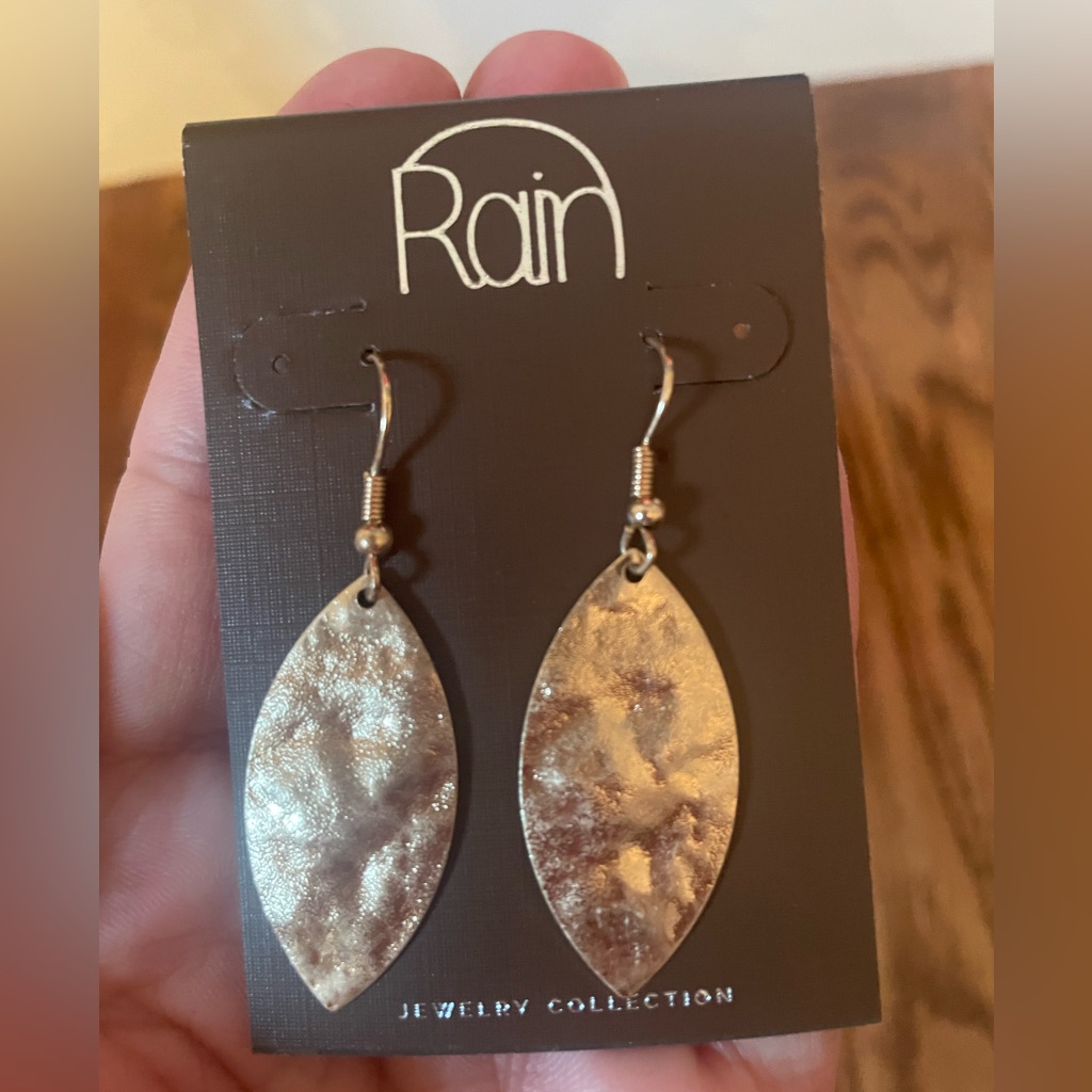 Rain Teardrop Earrings In A Gold Metal. Never Worn